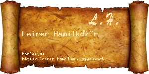 Leirer Hamilkár névjegykártya